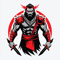 Nonviolent Warrior, Vector White background illustration, Generative Ai