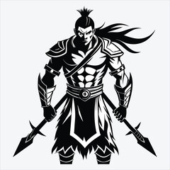 Fototapeta premium Nonviolent Warrior, Vector White background illustration, Generative Ai
