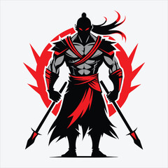 Nonviolent Warrior, Vector White background illustration, Generative Ai