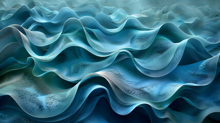 Fototapeta premium Abstract 3D Background with Blue Wavy Lines