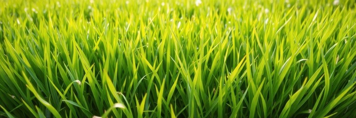 Naklejka premium Vibrant and luscious green grass background in a fresh spring setting, lush, macro