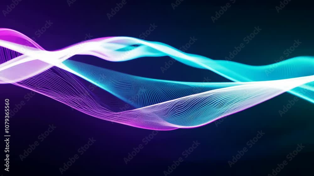 Poster data waves. modern neon abstract backdrop. virtual animated cyberspace.
