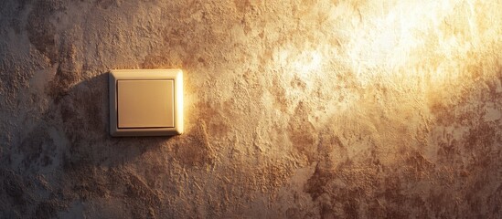 Interior square light switch against textured wallpaper enhancing home decor elegance
