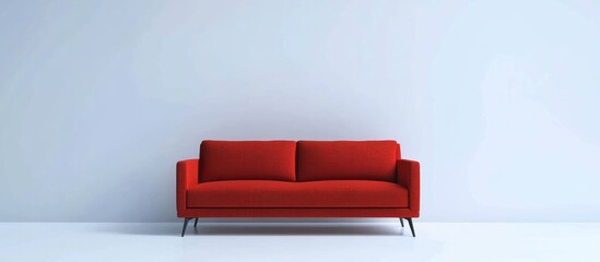 Front view of a contemporary fabric sofa against a clean white backdrop ideal for interior design presentations