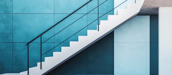 Indoor staircase featuring sleek metal railing ideal for modern architectural designs