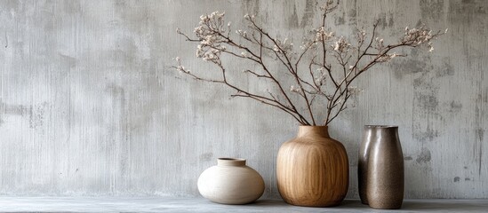 Home decoration ideas featuring stylish decor elements against a textured concrete wall perfect for a minimalist blog header template