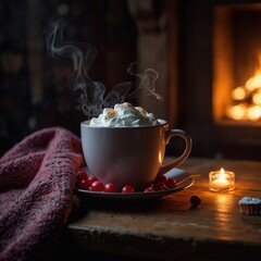 Fototapeta premium cup of hot coffee