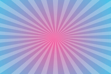 Vector sun rays background. Radial burst. Sunburst Pink and blue color pattern with gradient black friday background. Beams line. Radiate sunlight. Comic effect texture. Retro pop art stripe.