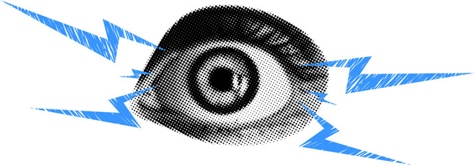 Eye Collage with Lightning