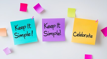 keep it simple sticky notes on white background