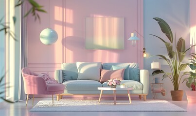 interior design room decoration modern furniture for comfortable room with aesthetic ai generated
