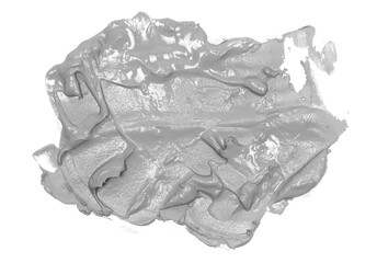 Wet cement, mortar isolated on white background, top view