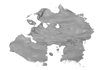 Wet cement, mortar isolated on white background, top view
