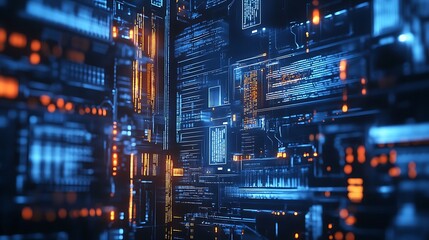 Digital transformation in industries with automation and data sharing solutions.