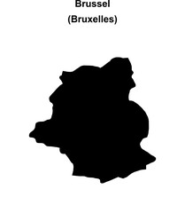 Brussel arrondissement blank outline map