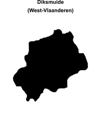 Diksmuide arrondissement blank outline map