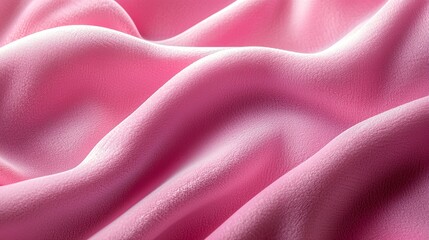 Obraz premium Pink Fabric with Smooth Waves Close-Up