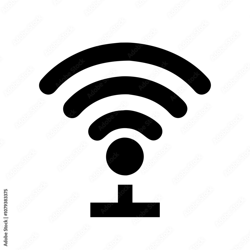 Poster a simple vector icon representing wireless connectivity through a signal symbol often associated wit