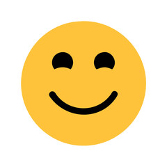 Fototapeta premium A cheerful vector icon featuring a simple smiley face expressing happiness, perfect for conveying positivity and joy in various design applications and digital communications