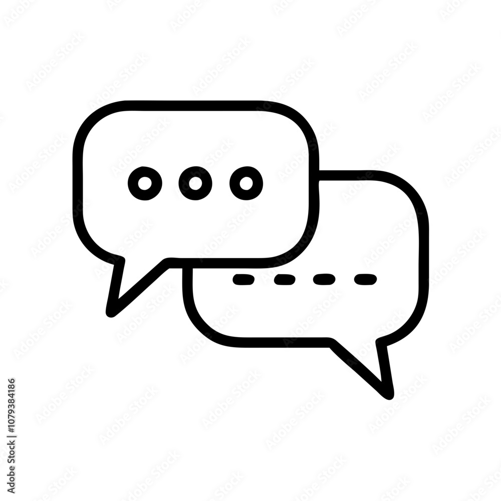 Poster vector icon representing conversation with speech bubbles showcasing dialogue symbols in a simple an