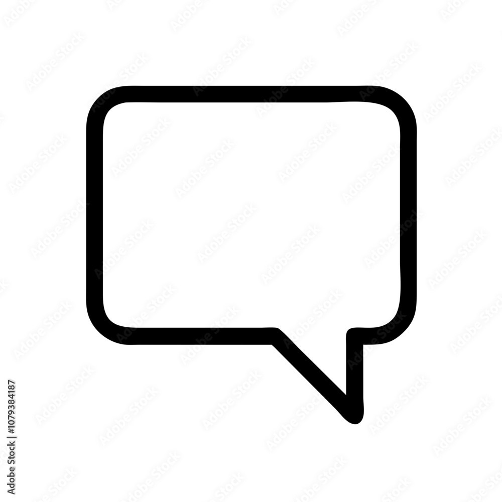 Poster a basic vector icon of a speech bubble representing communication, dialogue, or conversation, suitab