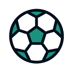 Fototapeta premium A vector icon featuring a classic soccer ball with distinct black pentagons and white hexagons, representing the sport's universal appeal in outdoor games played worldwide