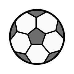 Fototapeta premium Vector icon of a classic soccer ball showcasing a black and white pentagonal pattern, commonly used in various sports activities and design illustrations across different media