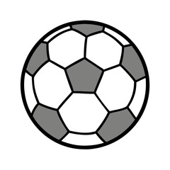 Fototapeta premium A vector icon depicting a classic soccer ball design featuring black and white hexagonal panels, symbolizing the sport of soccer played worldwide in various settings