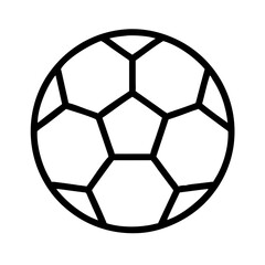 Obraz premium A simple vector icon of a soccer ball showcasing its classic pentagonal and hexagonal panels, ideal for sports-related design projects or digital illustrations representing football