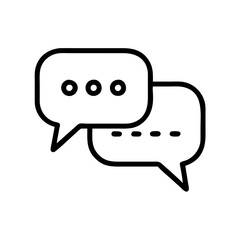 Vector icon representing conversation with speech bubbles showcasing dialogue symbols in a simple and clear design ideal for communication themes and digital graphics