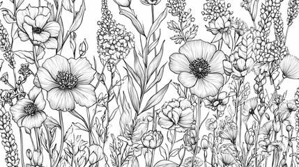 seamless floral pattern with flowers