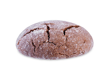 Chocolate cracks cookie on a white isolated background
