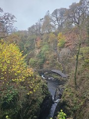 Aira Force waterfalls in the Lake District National Park, England in Autumn