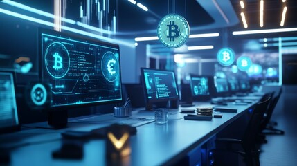 Bitcoin Cryptocurrency Server Room