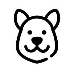 Simple dog head icon design in a minimalist style