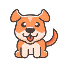 Fototapeta premium Cute cartoon dog icon design for pet-related
