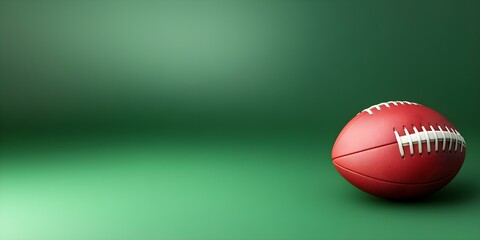 A rugby ball icon positioned to the right, set against a panoramic green background with ample copy space available --ar 3:2 --s 50