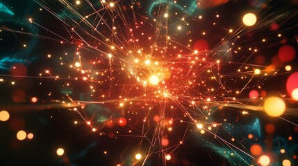 Obraz premium Abstract Network of Glowing Connections