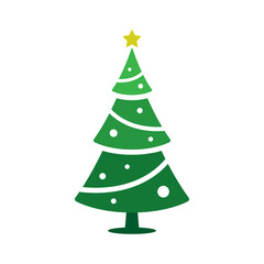 Obraz premium Christmas tree icon. Colored silhouette. Front side view. Vector simple flat graphic illustration. Isolated object on white background. Isolate.