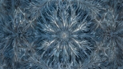 Abstract winter pattern of snowflakes. AI Generation.