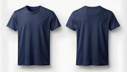 navy blue men's t-shirt mockup.  Front and back t-shirt template