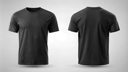 black  men's t-shirt mockup.  Front and back t-shirt template