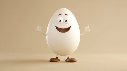 Happy Easter Egg Cartoon Character 3D Illustration