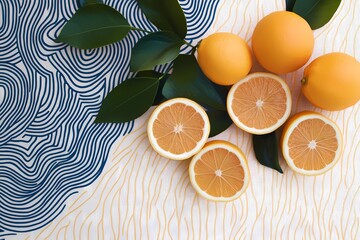 Vibrant lemon background with fresh citrus pattern, perfect for designs