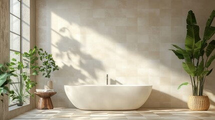 Fototapeta premium Cream Light Ceramic Checkered Wall and Floor Tiles
