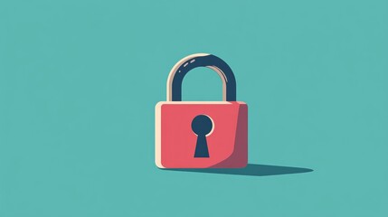 Fototapeta premium Cybersecurity Padlock Online Data Security Information Protection Privacy Network Protection Computer Safeguarding