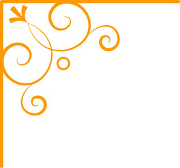 Set of vintage corner frames isolated on vector illustration