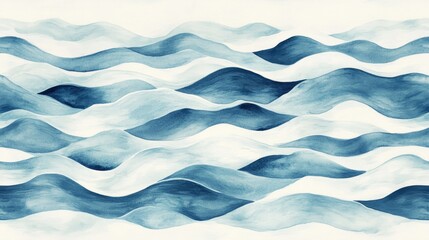 Watercolor Illustration Of Sea Waves Watercolor Fabric Pattern Design Beautiful Wide Ocean Waves Viewed From Above