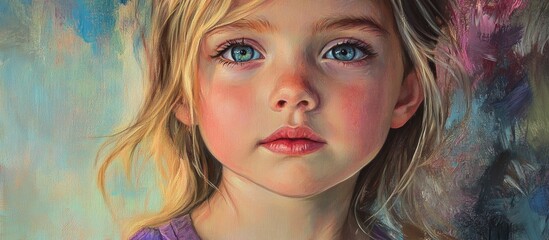 Portrait of a young girl with vibrant colors and expressive features showcasing the artist s unique style and technique