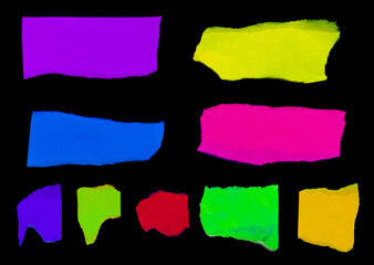 Torn rip paper texture on black background